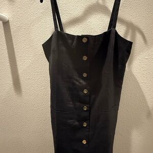 J. Crew Black Strapless Dress with Gold Buttons